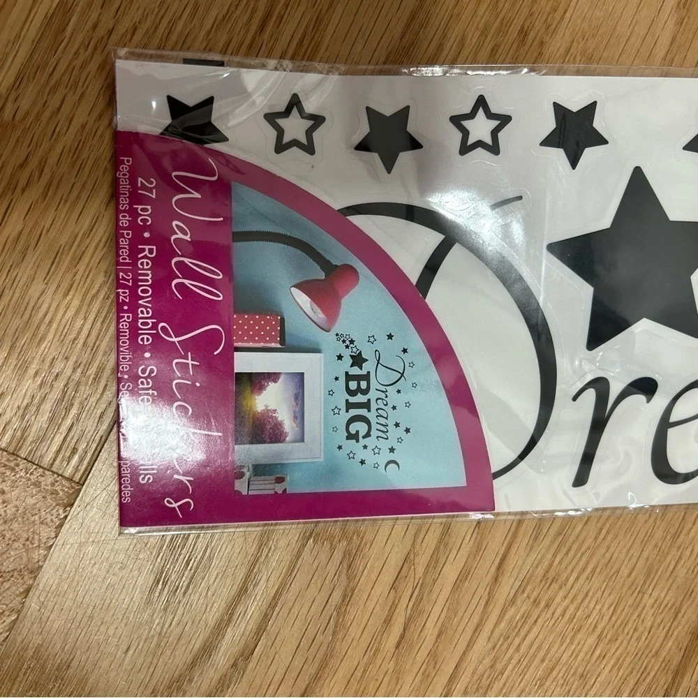 Dream Big Wall Decal Stickers NEW Removable 27 Pieces Stars Kids Room Decor